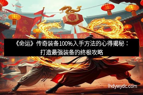 《命运》传奇装备100%入手方法的心得揭秘：打造最强装备的终极攻略